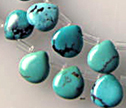 Natural Chinese Turquoise 7mm Smooth Briolettes