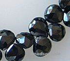 AA Black Cubic Zirconia Faceted 5mm Briolettes
