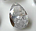 AA White Cubic Zirconia 6x9mm Flat Briolette
