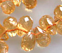 Golden Citrine Faceted 6x8mm Full Briolettes Beads 16"