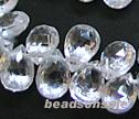 AA White Cubic Zirconia Faceted 4x6mm Briolettes  