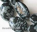 Snow Flake Jasper 10x14mm Smooth Oval Beads 