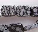 Snow Flake Obsidian Smooth 8x10mm Rectangle Beads